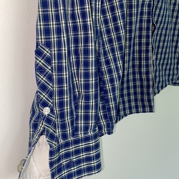 Original Penguin Men’s Heritage Slim Fit Blue Plaid Button Down, 16; 34/35 - Picture 7 of 9